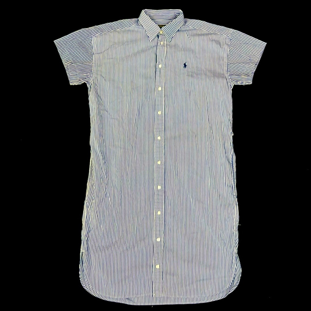 Polo Ralph Lauren shirt sleeve button up dress. Size 8. Used. Missing belt.